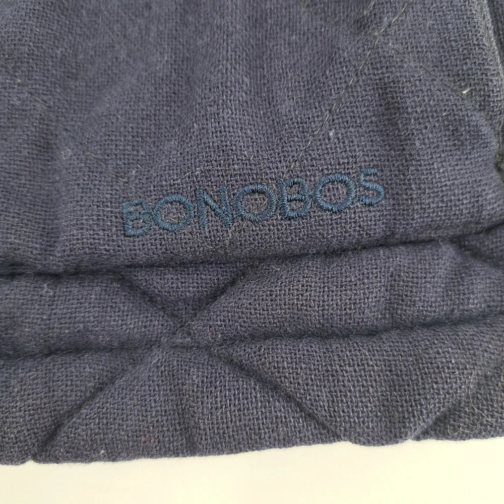 Bonobos Jacket Mens Large Blue Diamond Quilted Full Zip Wool Blend Barn Coat